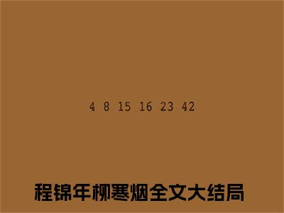 小说程锦年柳寒烟免费阅读-（程锦年柳寒烟）全文无弹窗阅读